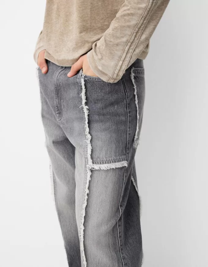 Baggy jeans med fransar Baggy jeans med fransar