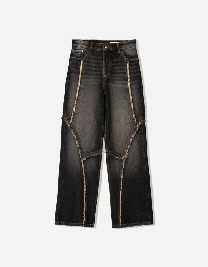 Baggy jeans med fransar Baggy jeans med fransar