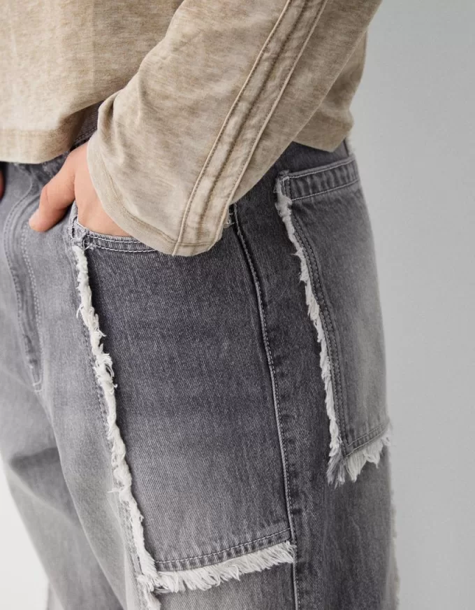 Baggy jeans med fransar Baggy jeans med fransar