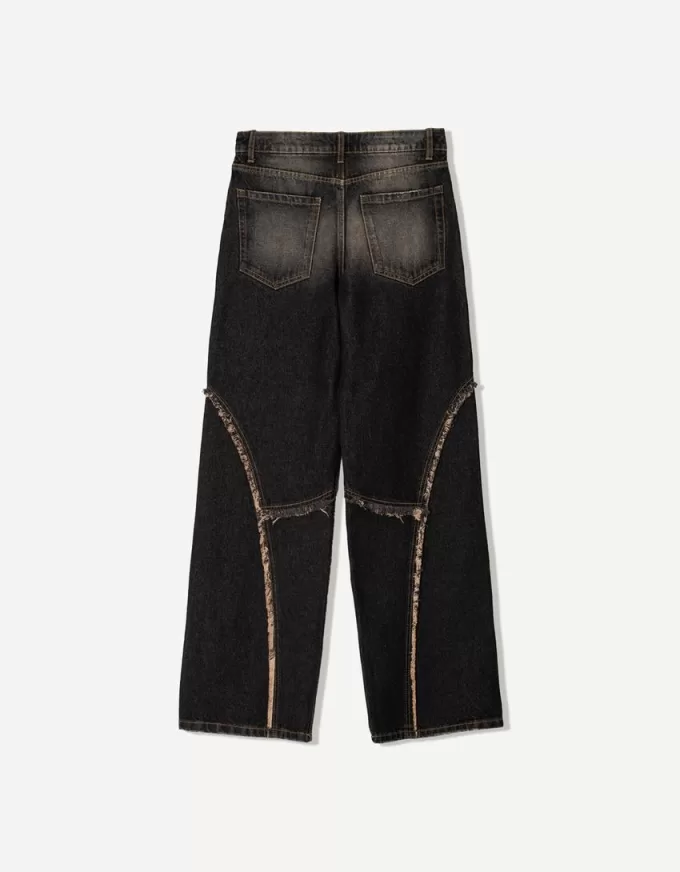 Baggy jeans med fransar Baggy jeans med fransar