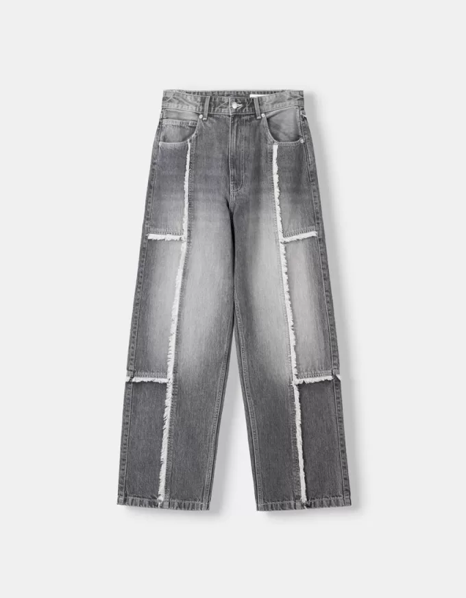 Baggy jeans med fransar Baggy jeans med fransar