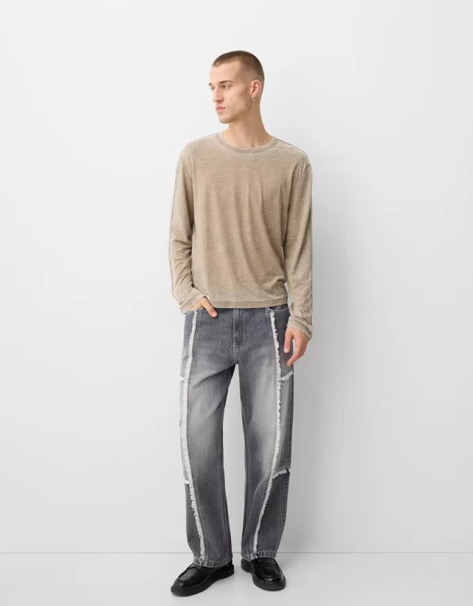 Baggy jeans med fransar Baggy jeans med fransar