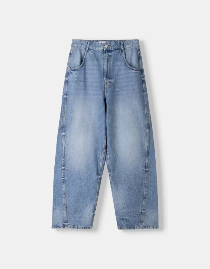 Baggy jeans med sömdetaljer Baggy jeans med sömdetaljer