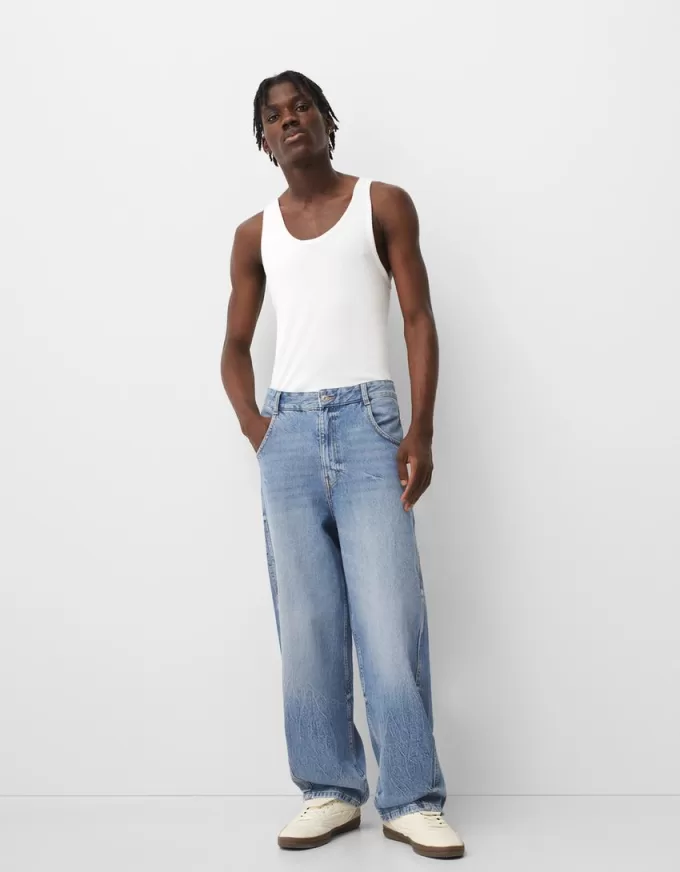 Baggy jeans med sömdetaljer Baggy jeans med sömdetaljer