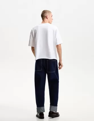 Baggy jeans med uppvikbara fållar
