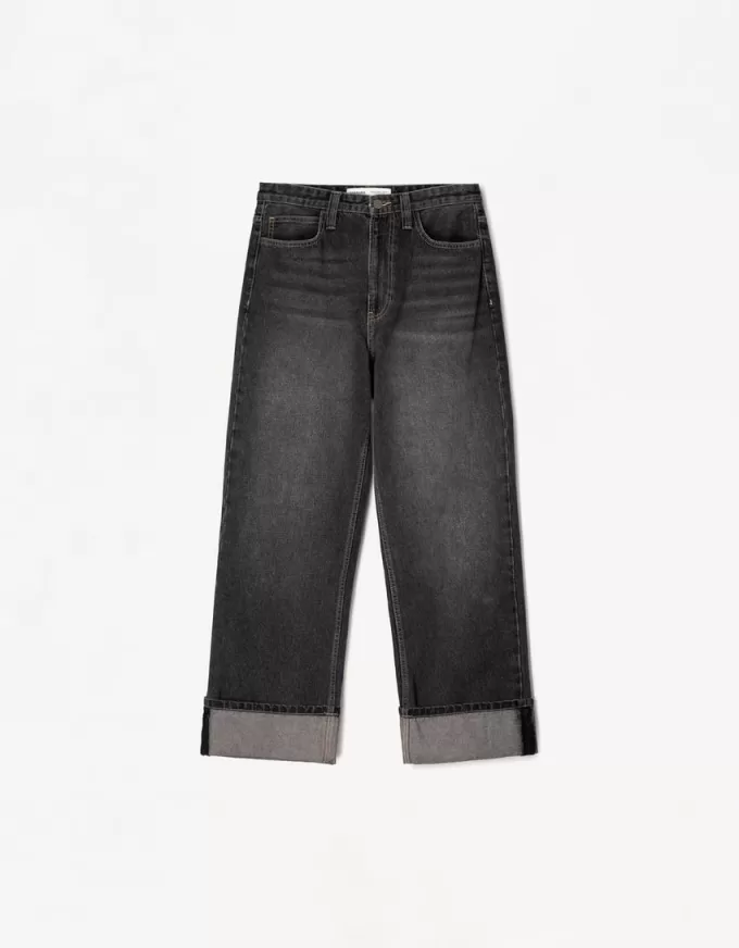 Baggy jeans med uppvikbara fållar Baggy jeans med uppvikbara fållar