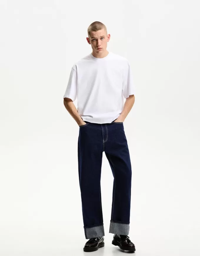 Baggy jeans med uppvikbara fållar Baggy jeans med uppvikbara fållar