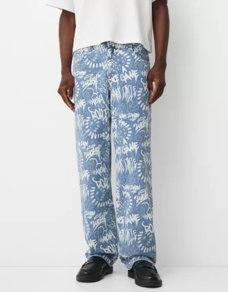 Baggy printade jeans