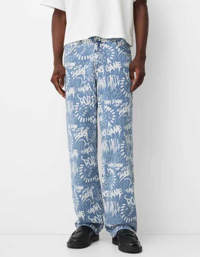 Baggy printade jeans Baggy printade jeans