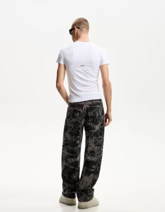 Baggy printade jeans