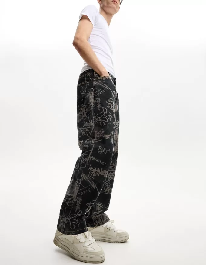 Baggy printade jeans Baggy printade jeans