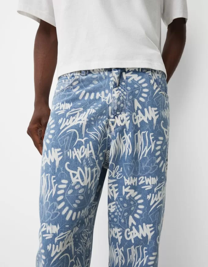 Baggy printade jeans Baggy printade jeans