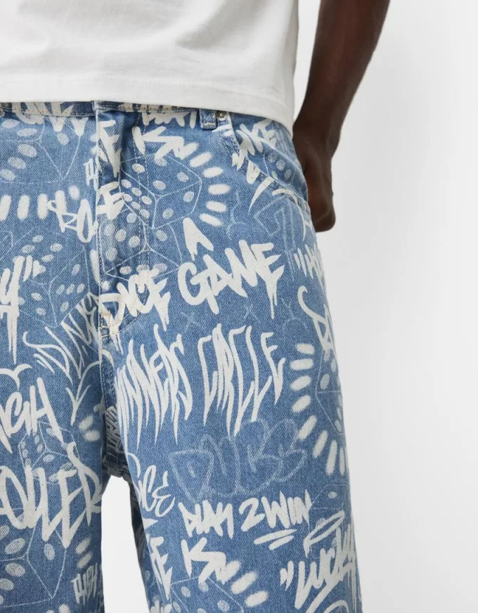 Baggy printade jeans Baggy printade jeans