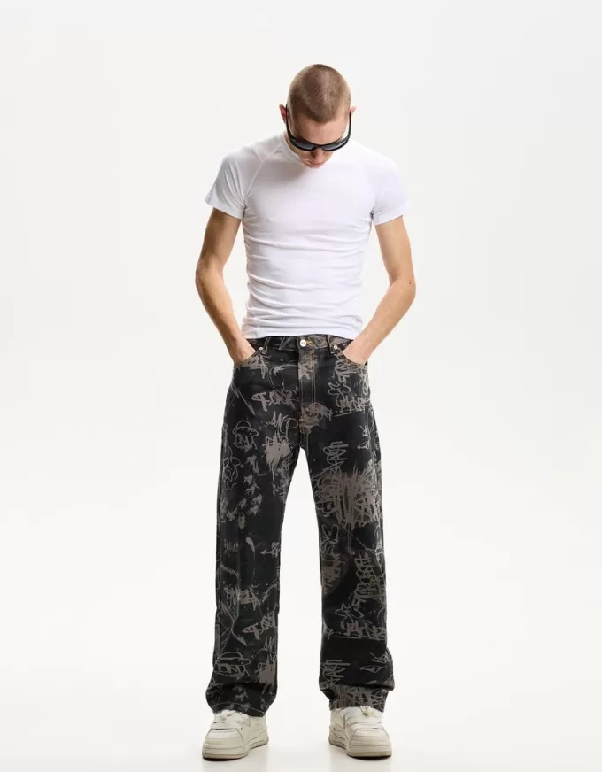 Baggy printade jeans Baggy printade jeans