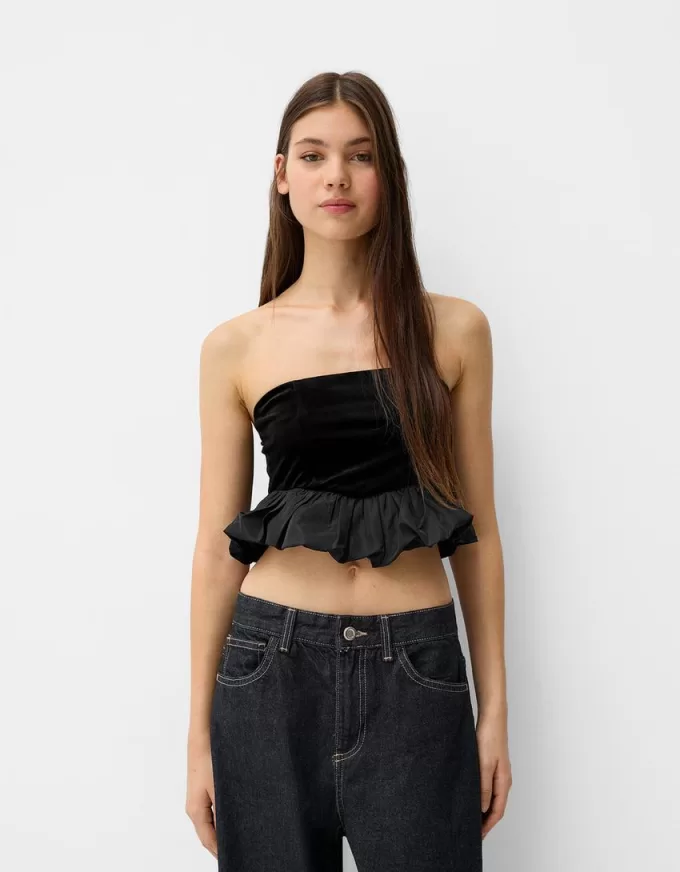 Bandeau topp i sammet Bandeau topp i sammet