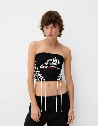 Bandeau-topp med snörning