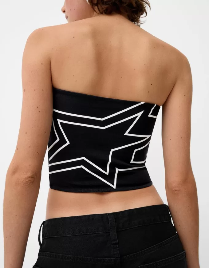 Bandeau-topp med snörning Bandeau-topp med snörning