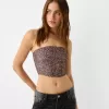 Bandeau topp med uppvikbar fåll Bandeau topp med uppvikbar fåll