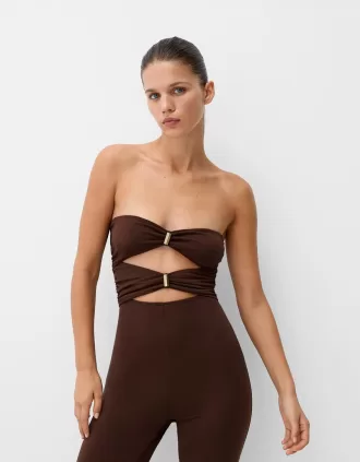 Bandeau utskuren jumpsuit