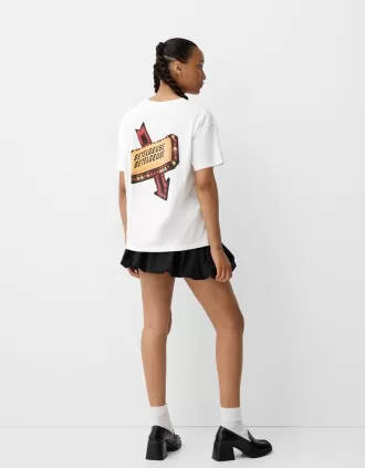 Beershka x Beetlejuice T-shirt med tryck