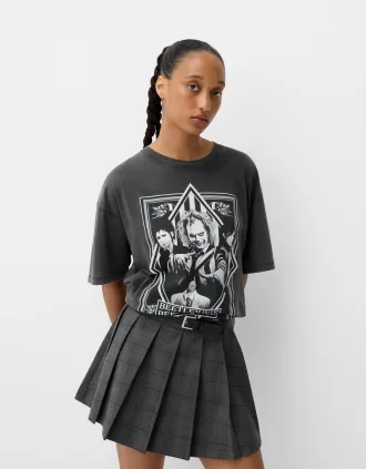 Beershka x Beetlejuice T-shirt med tryck