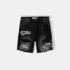 Bermudashorts i denim med tryck Bermudashorts i denim med tryck