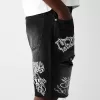 Bermudashorts i denim med tryck Bermudashorts i denim med tryck