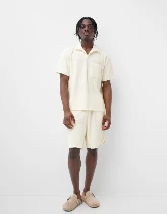 Bermudashorts i jacquardfrotté