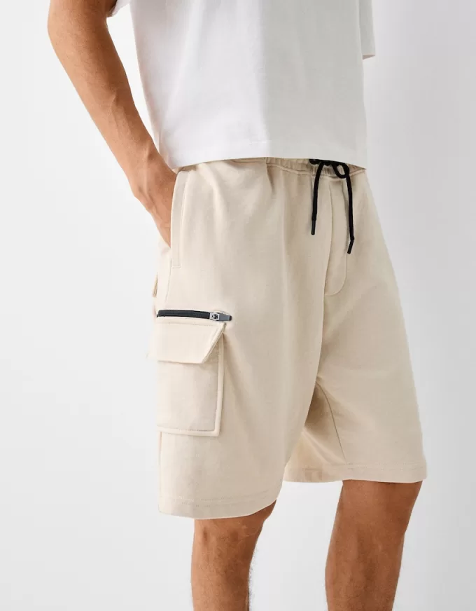 Bermudashorts i plysch cargo Bermudashorts i plysch cargo