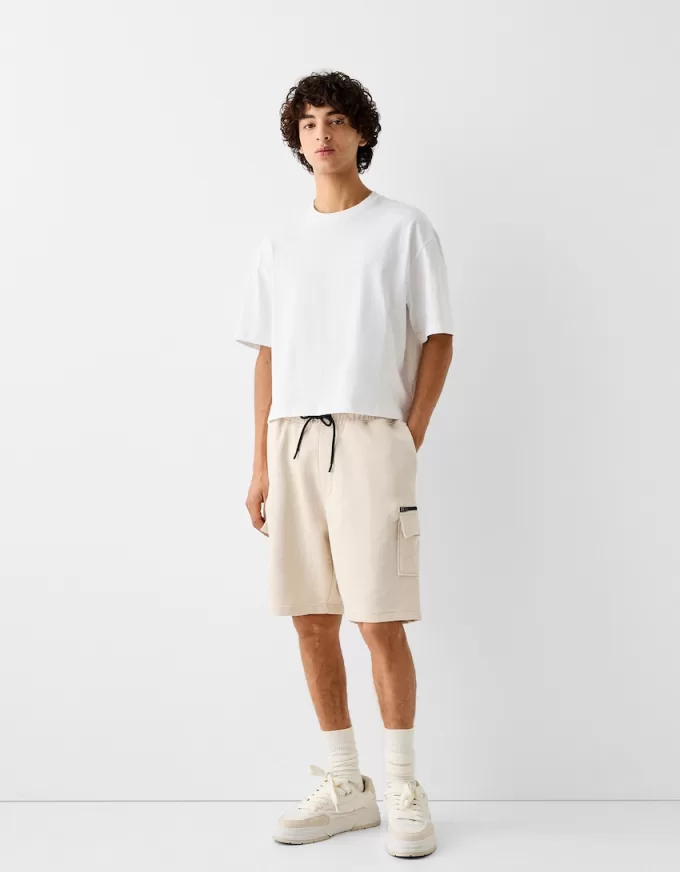 Bermudashorts i plysch cargo Bermudashorts i plysch cargo