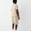 Bermudashorts med avslappnad passform i plyschstruktur Bermudashorts med avslappnad passform i plyschstruktur