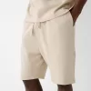 Bermudashorts med avslappnad passform i plyschstruktur Bermudashorts med avslappnad passform i plyschstruktur