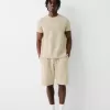Bermudashorts med avslappnad passform i plyschstruktur Bermudashorts med avslappnad passform i plyschstruktur