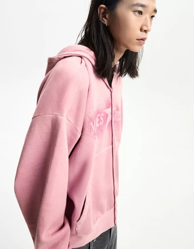 Beskuren hoodie med tryck Beskuren hoodie med tryck