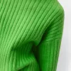 Beskuren ribbad oversize tröja med hög hals Beskuren ribbad oversize tröja med hög hals