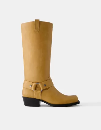 Bikerboots med fyrkantig tå
