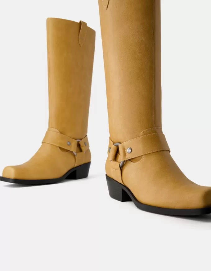 Bikerboots med fyrkantig tå Bikerboots med fyrkantig tå