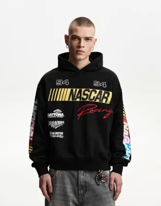 Boxig huvtröja med Nascar-tryck