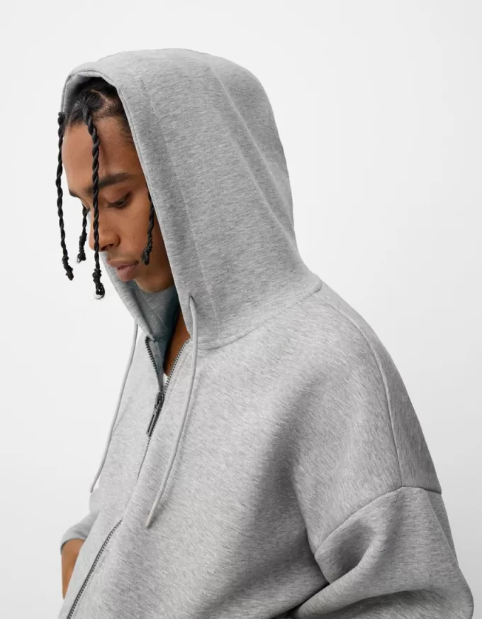 Boxy-fit hoodie med dragkedja Boxy-fit hoodie med dragkedja