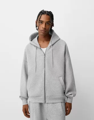 Boxy-fit hoodie med dragkedja