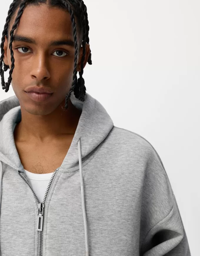 Boxy-fit hoodie med dragkedja Boxy-fit hoodie med dragkedja
