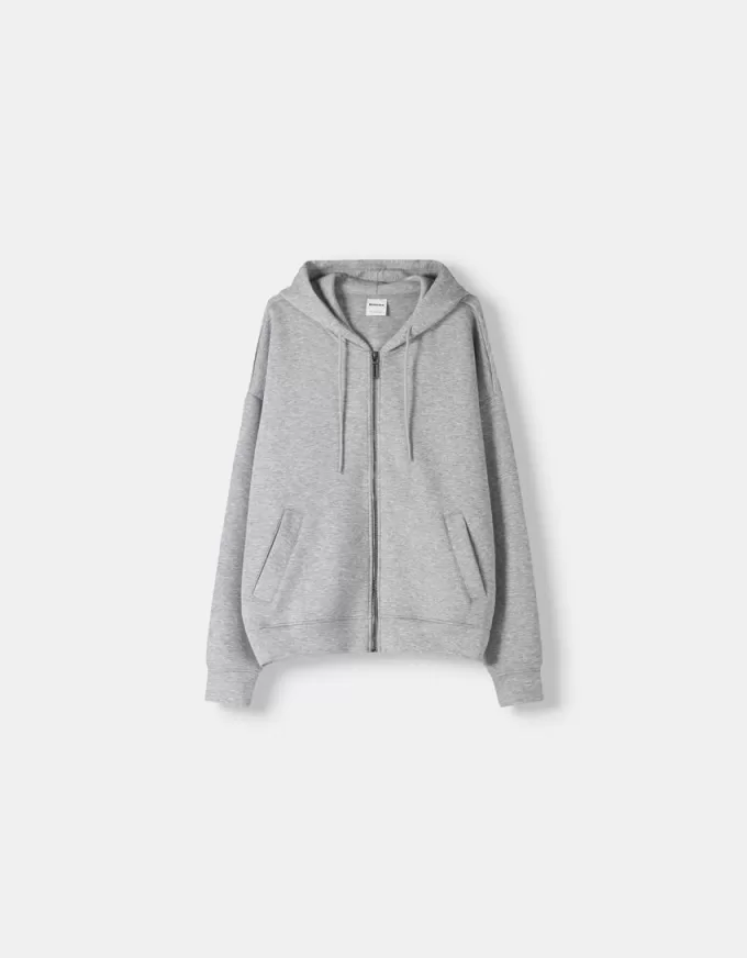 Boxy-fit hoodie med dragkedja Boxy-fit hoodie med dragkedja