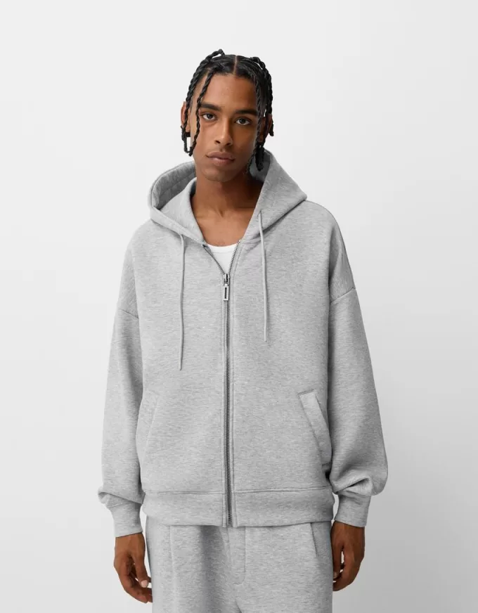 Boxy-fit hoodie med dragkedja Boxy-fit hoodie med dragkedja
