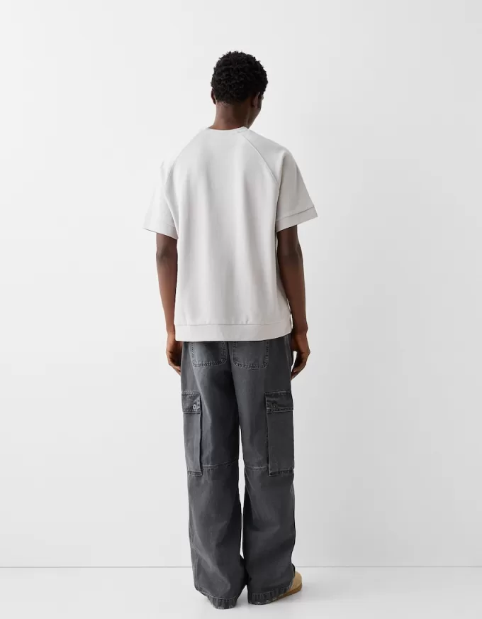 Boxy passform kortärmad interlock T-shirt