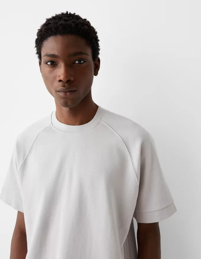 Boxy passform kortärmad interlock T-shirt