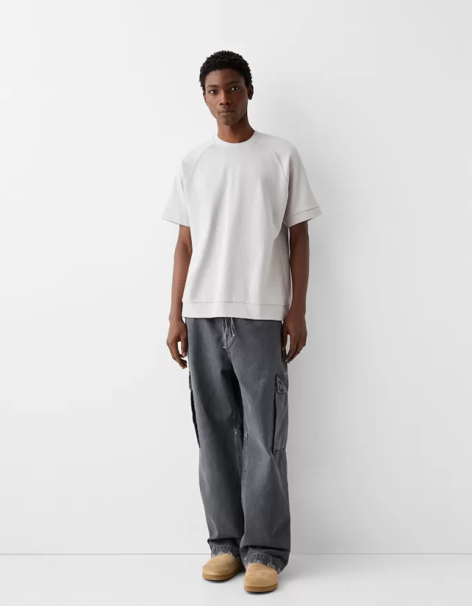 Boxy passform kortärmad interlock T-shirt