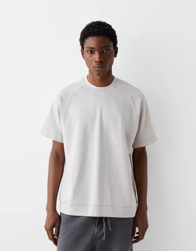 Boxy passform kortärmad interlock T-shirt