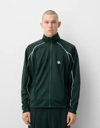 Broderad interlock-jacka