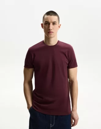 Broderad kortärmad upprullbar T-shirt