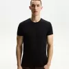 Broderad kortärmad upprullbar T-shirt